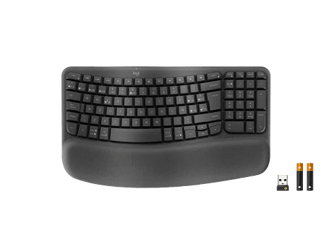 Teclado ergonómico Logitech Wave Keys for Business, Receptor USB-A Logi Bolt