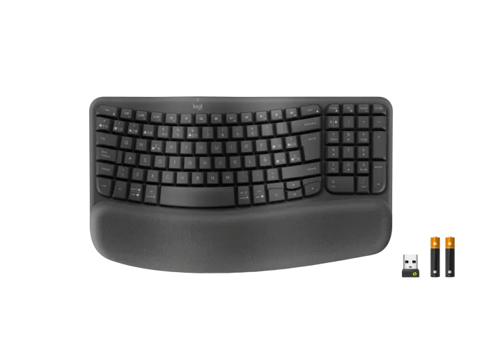Teclado ergonómico Logitech Wave Keys for Business, Receptor USB-A Logi Bolt 1