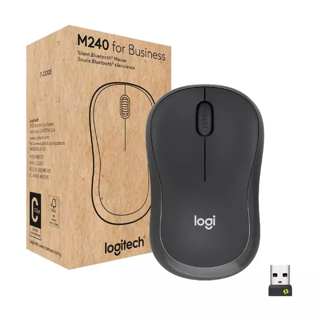 Mouse Logitech Bluetooth  M240 for Business Grafito 1