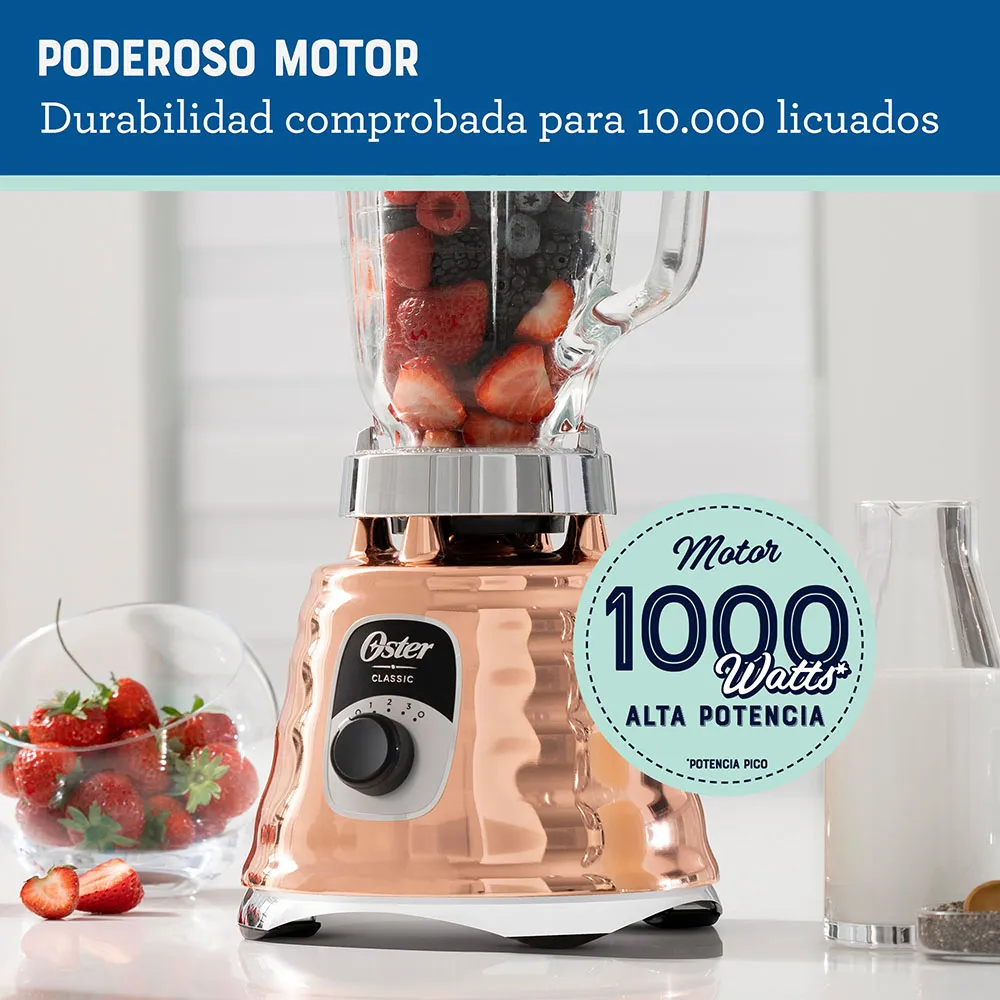 Licuadora clásica Oster® cobre con perilla ergonómica de 3 velocidades BLST4128 6