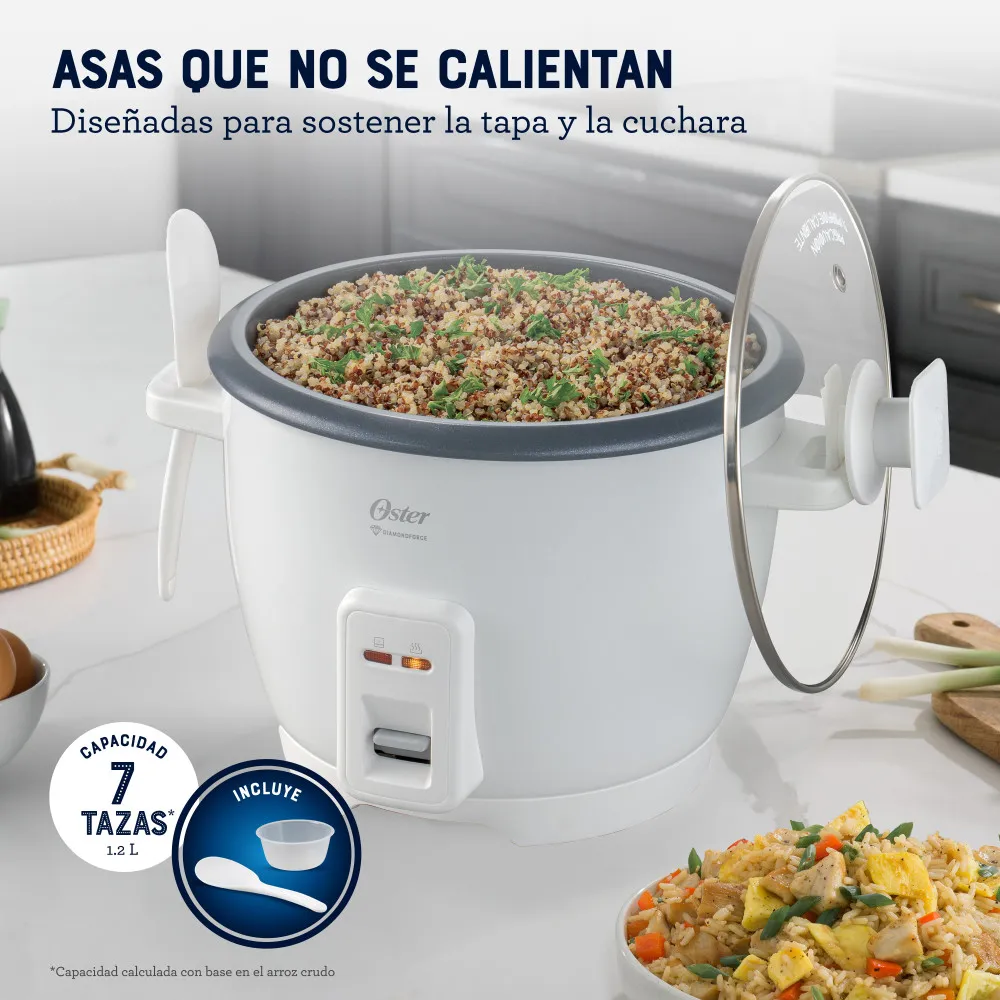 Arrocera Oster de 7 Tazas, con DiamondForce, CKSTRCB7DFWHT 6