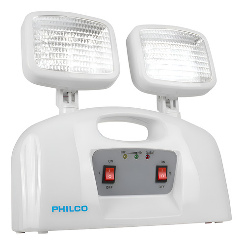 Lampara De Emergencia Led 2 Focos Philco Certificado Sec Color Blanco 1