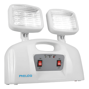 Lampara De Emergencia Led 2 Focos Philco Certificado Sec Color Blanco