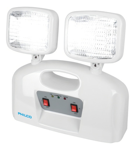 Lampara De Emergencia Led 2 Focos Philco Certificado Sec Color Blanco 2