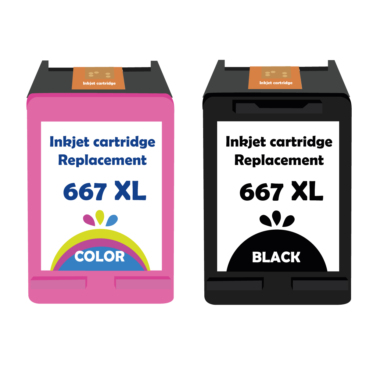 Pack de tintas alternativas 667 color + negro formato ecológico blister 1