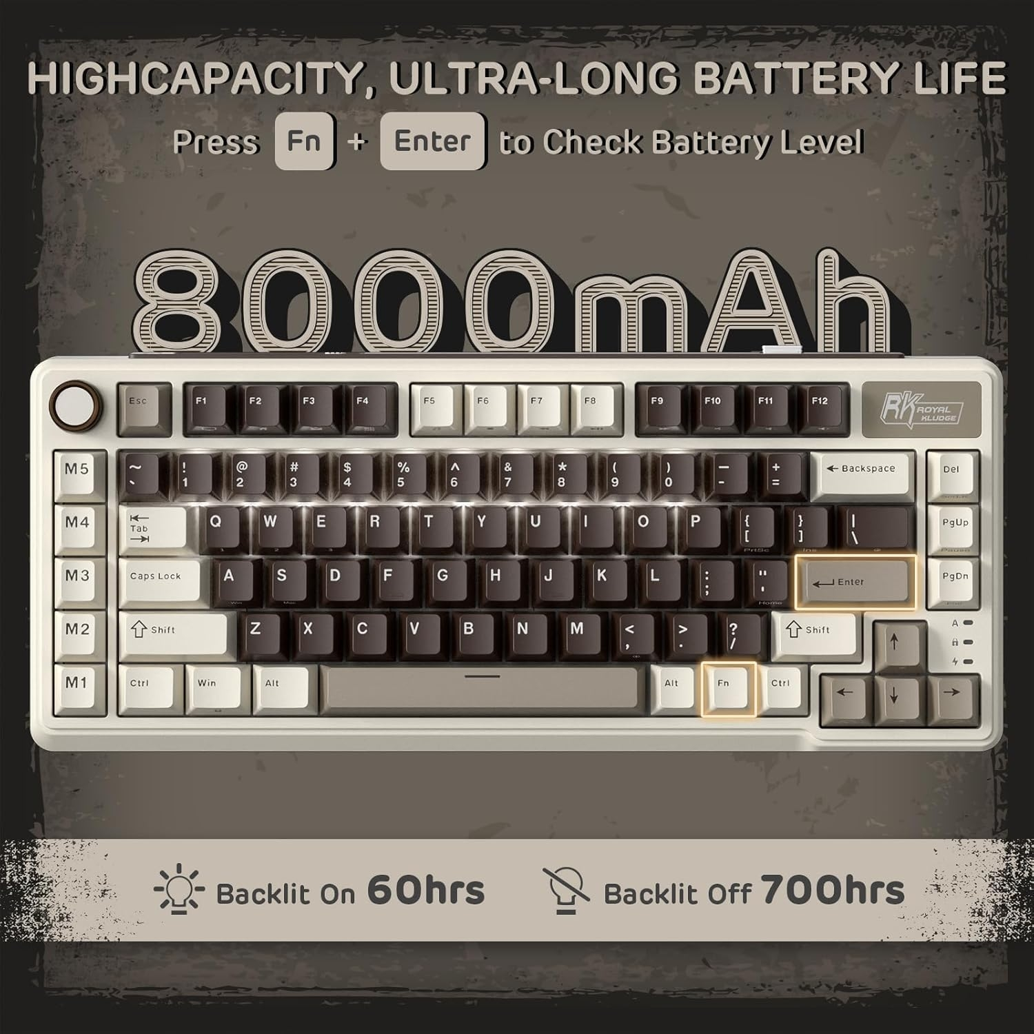 Teclado Mecánico Royal Kludge RK-L75 Mokka Grey 4