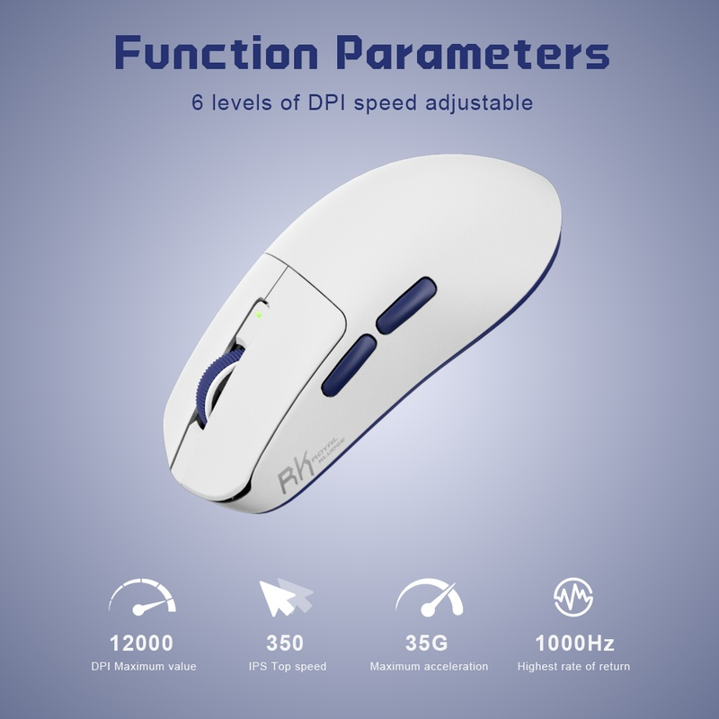 Mouse Royal Kludge RKM30 12000 Dpi 41g Wireless white blue 5