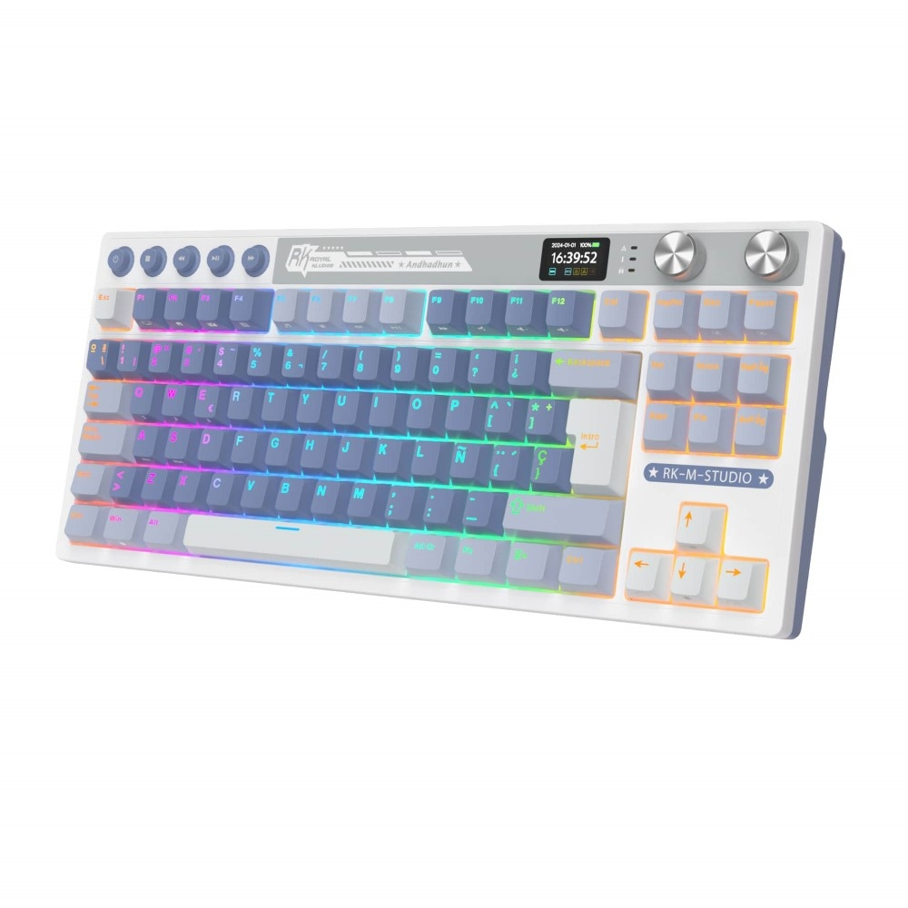 Teclado Mecánico Inalámbrico RK M87 Ocean Blue 80% TKL Español – Royal Kludge 2