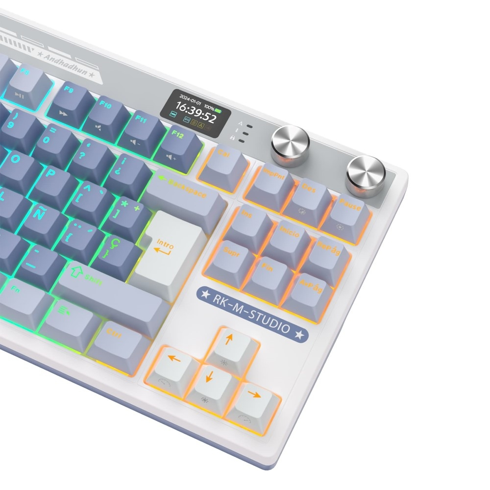 Teclado Mecánico Inalámbrico RK M87 Ocean Blue 80% TKL Español – Royal Kludge 3