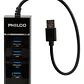Hub Usb 3.0 4 Puertos Con Luz Philco Hb30N Negro  - Miniatura 1