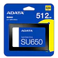 Disco Duro Estado Solido  Asu650Ss 512Gb 2,5 Adata  - Miniatura 1