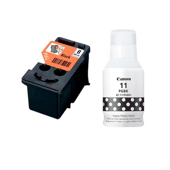 Kit Cabezal Y Botella De Tinta Canon Bh-10 + Gi-11, Negro 1