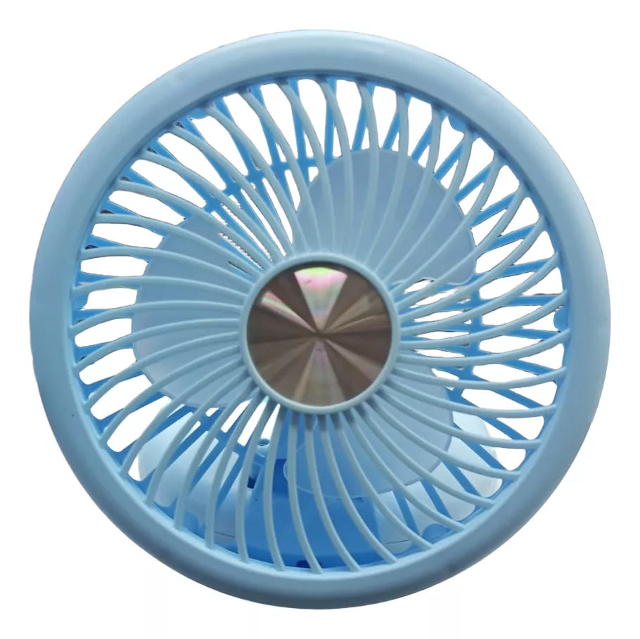 Ventilador Plegable Recargable Usb Portátil Celeste Tecnolab 2