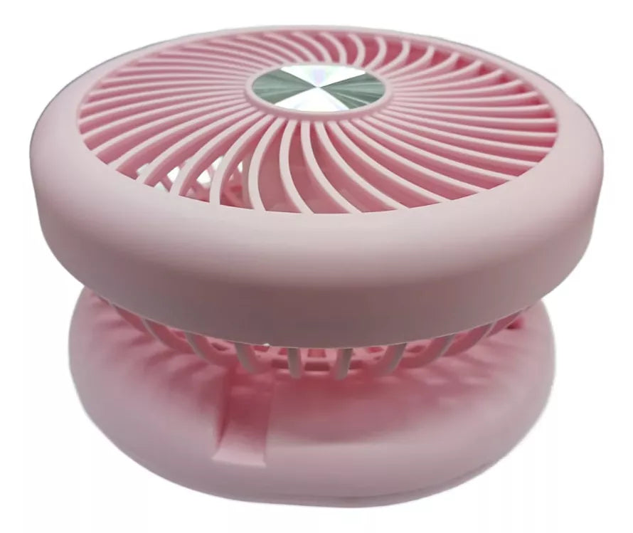 Ventilador Plegable Recargable Usb Portátil Rosado Tecnolab 5