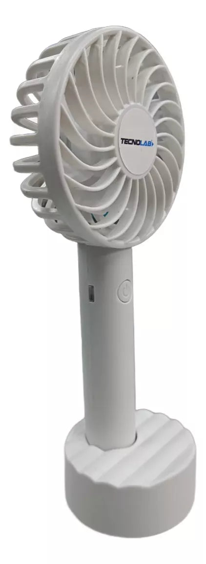 Ventilador Recargable Portátil Con Soporte Blanco 2