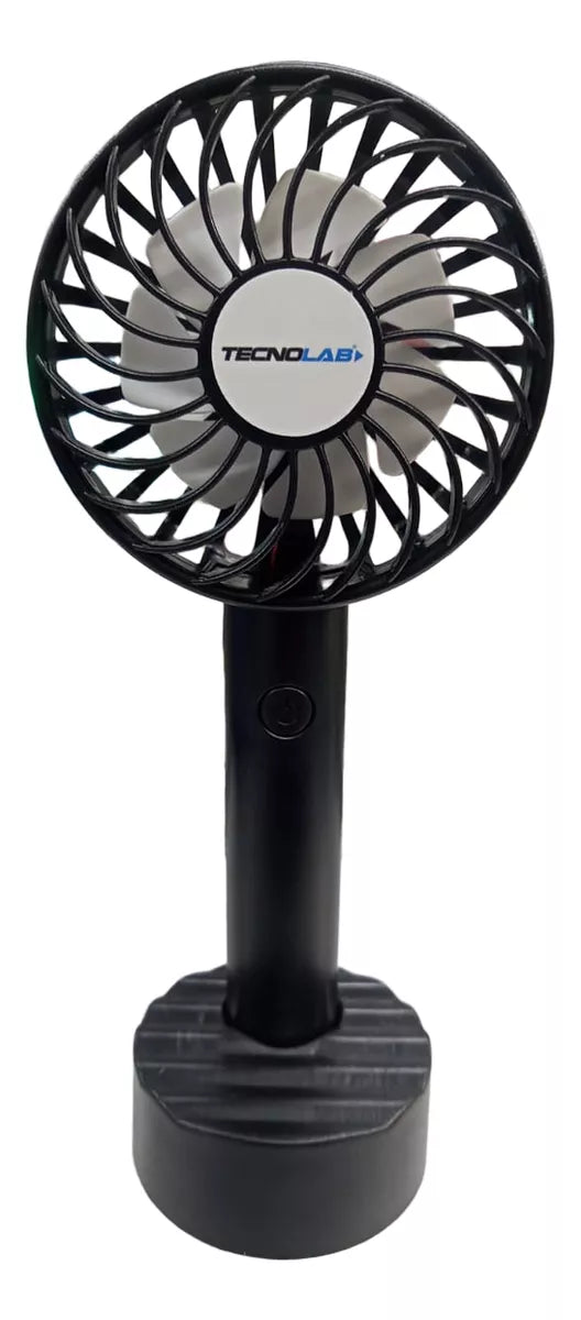 Ventilador Recargable Portátil Con Soporte Negro 1