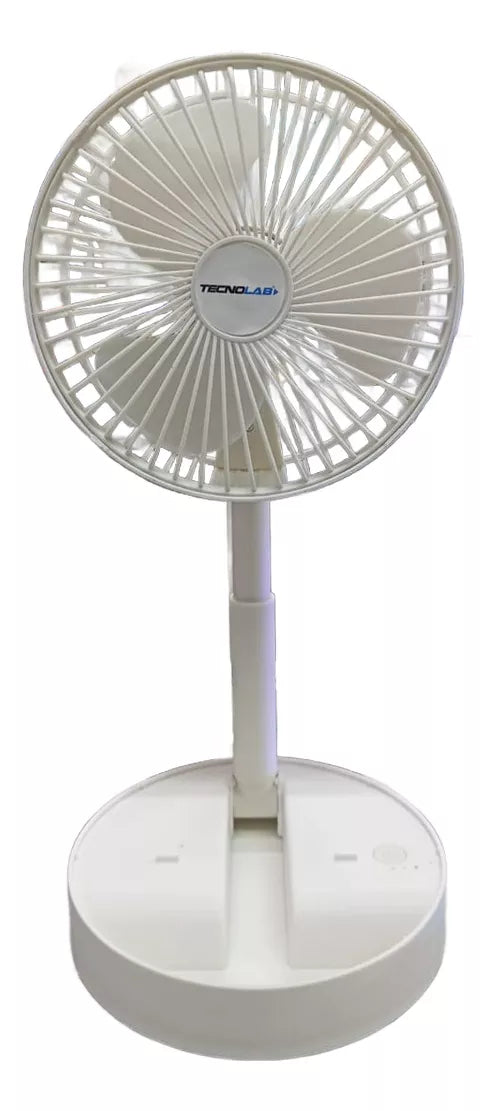 Ventilador Recargable Portátil Usb Plegable Blanco Tecnolab 1