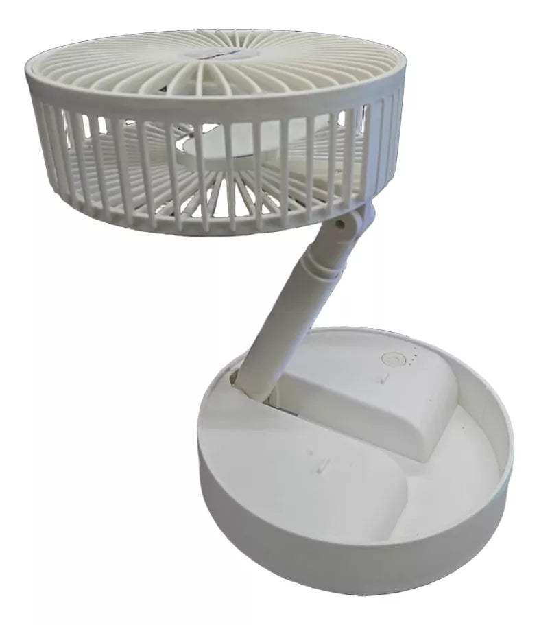 Ventilador Recargable Portátil Usb Plegable Blanco Tecnolab 3