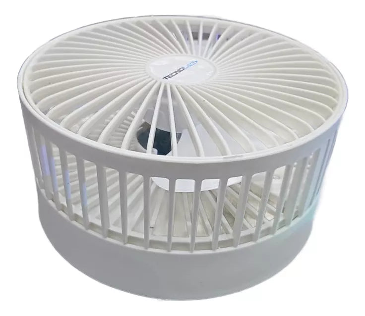 Ventilador Recargable Portátil Usb Plegable Blanco Tecnolab 5