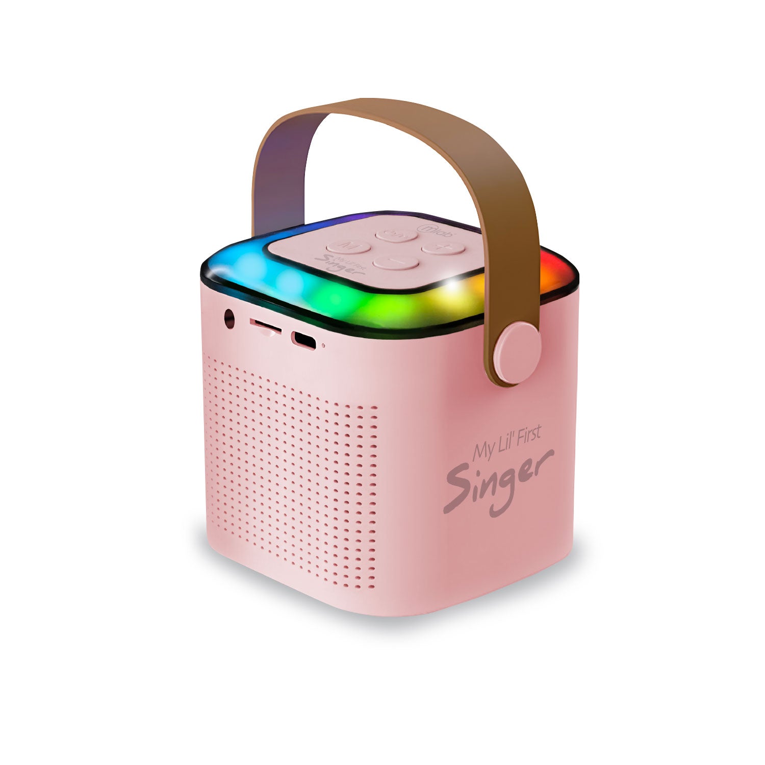 Karaoke My Lil First Singer 2 Con Luz Rgb 2 Micrófonos Inalámbricos Pink 1