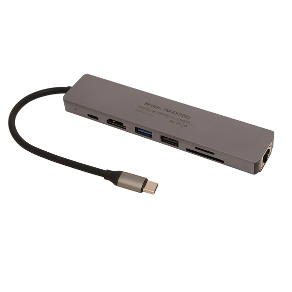 Docking Station 7 En 1 Carcasa De Aluminio Tm-100550 Tecmaster 2
