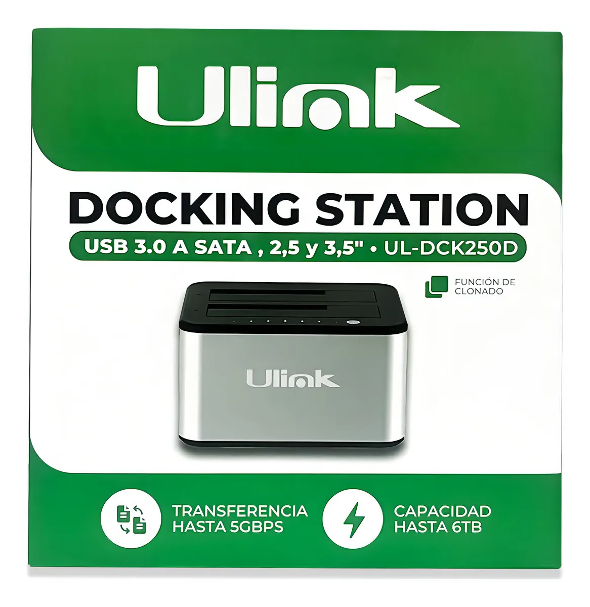 Docking Station Usb 3.0 A Sata2,5/3,5 Funcion De Clonado Ulink 2