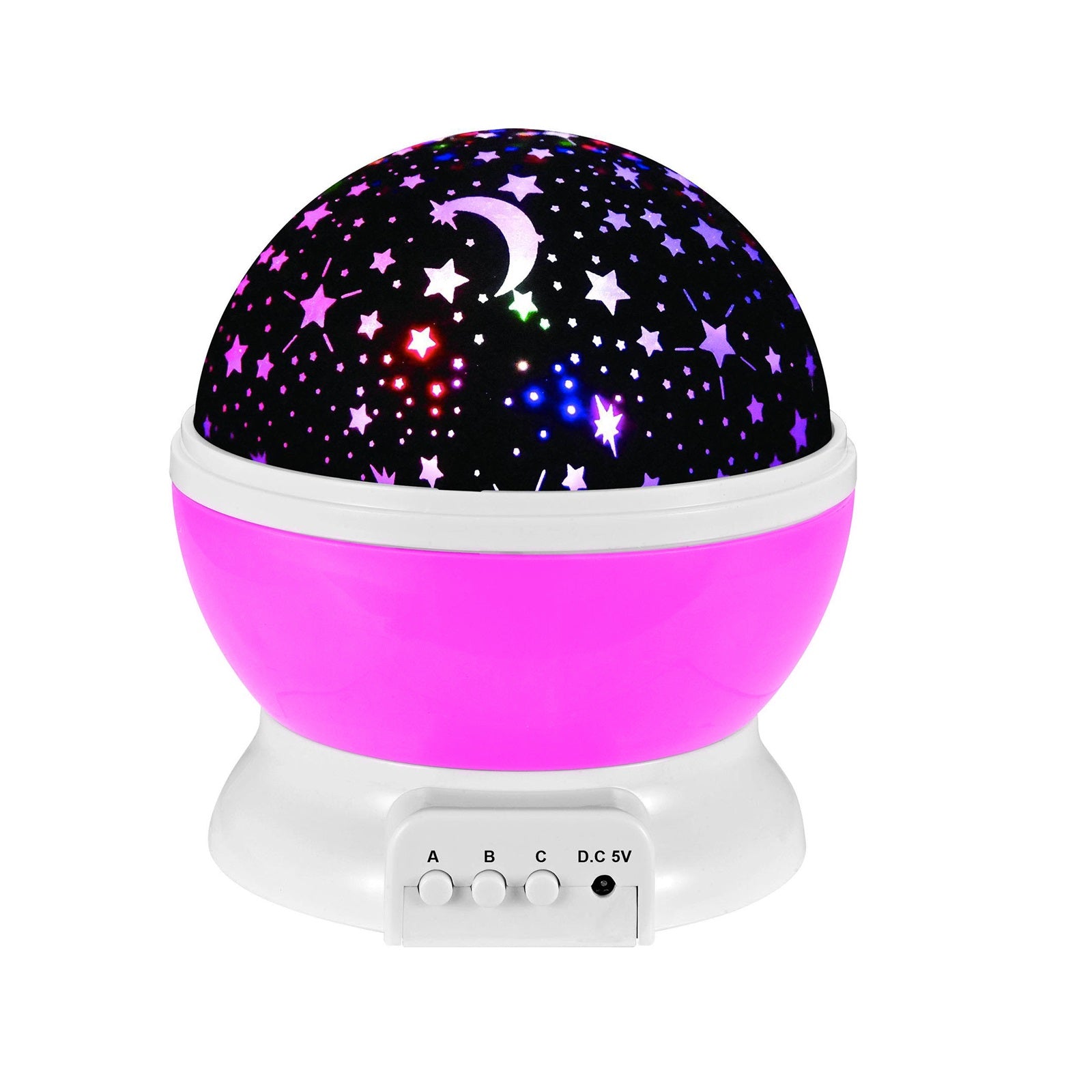 Lampara Espanta Cucos Proyector Estrellas  Rosado 1