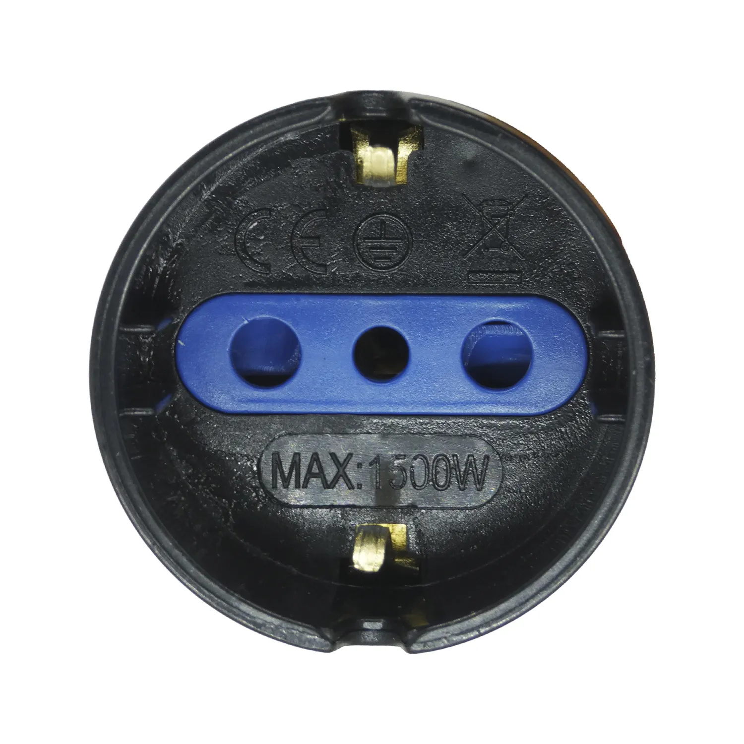 Enchufe Adaptador Schuko Negro 1500W Philco - Sello Sec 3