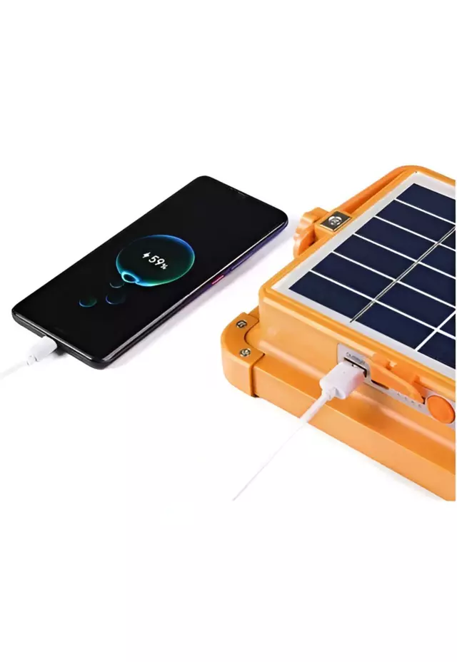 Foco Solar Portátil 100 W Con Cargador De Smartphone Usb 175096  1
