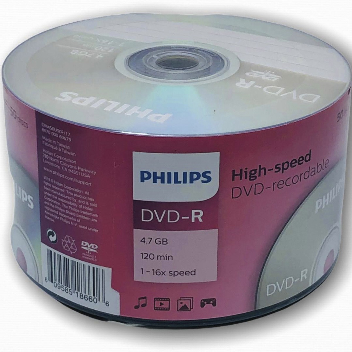  Dvd-R Pack 50 Unidades Imprimible  Philips 1