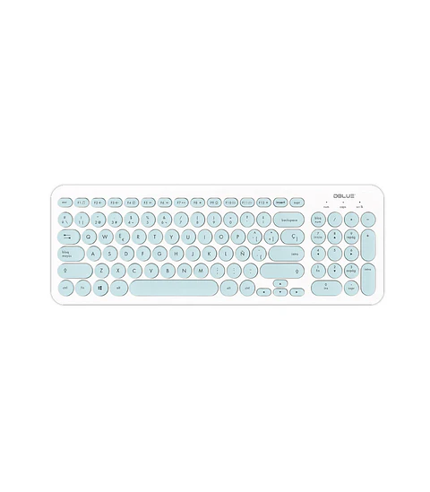 Teclado Usb Ultra Delgado Pc Dbk755  White/Green Dblue