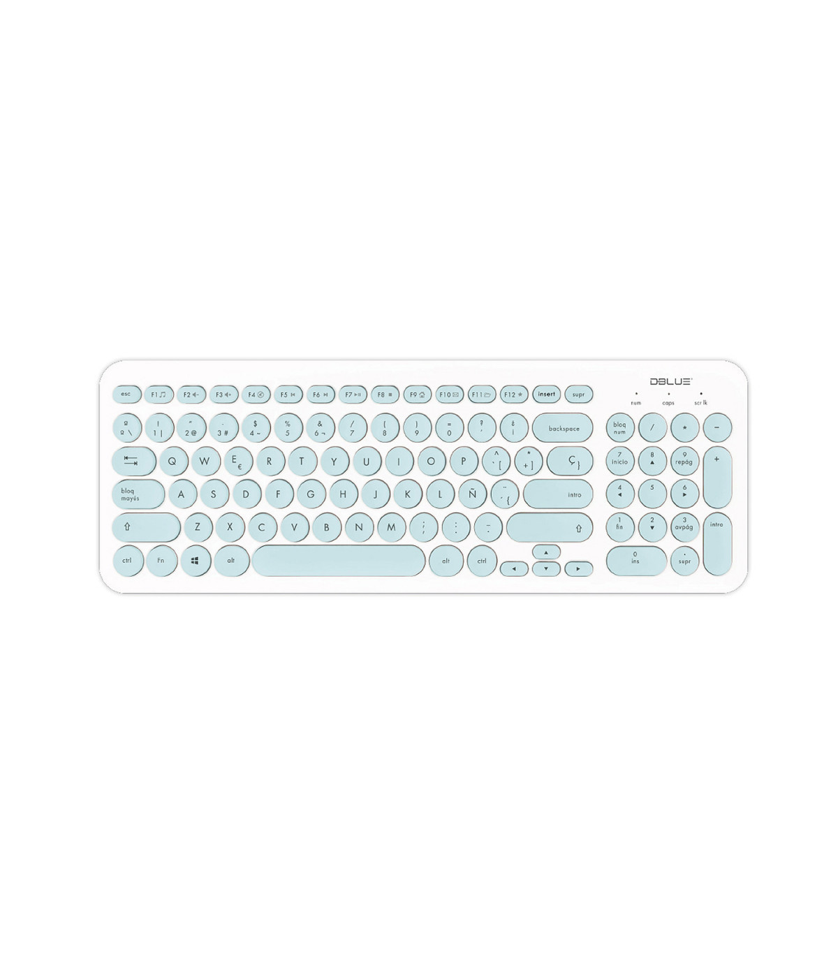 Teclado Usb Ultra Delgado Pc Dbk755  White/Green Dblue 1