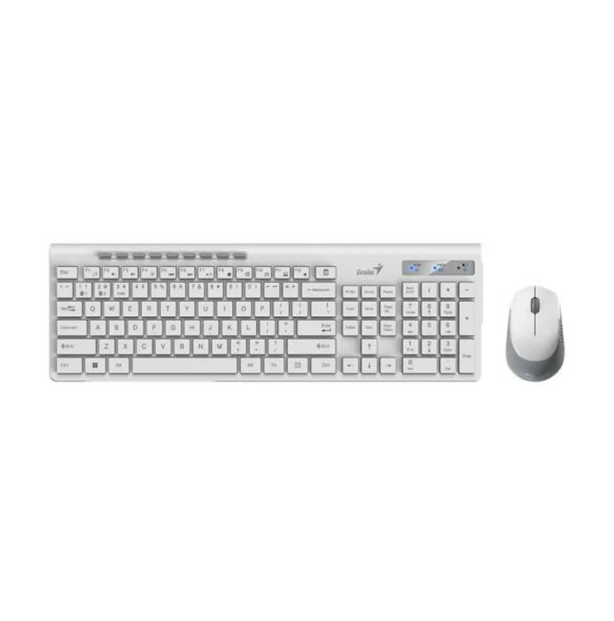 Teclado Y Mouse Kit Alambrico Bluetooh Slimstar 8230 2,4Ghz White Genius 1