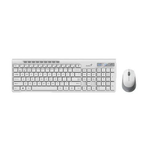 Teclado Y Mouse Kit Alambrico Bluetooh Slimstar 8230 2,4Ghz White Genius