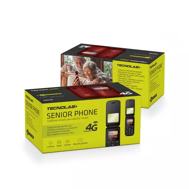 Telefono Adulto Mayor Tipo Almeja  4G Tl456 Red Tecnolab 4