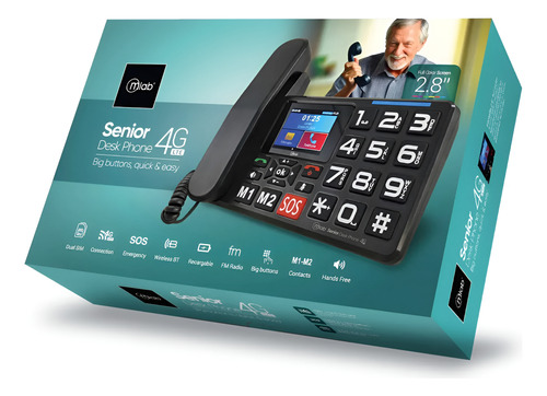 Telefono Senior Inalambrico Sobremesa 4G Sos 2.8 Mlab 9440 Color Negro 3