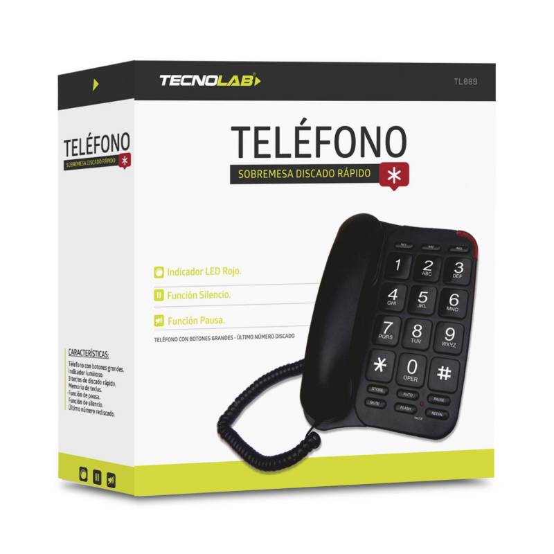 Teléfono Sobremesa Tecnolab Tl089 Black 3