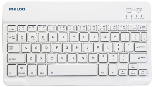 Mini Teclado Bluetooth 7 Pulgadas Philco Bk-701 White 1