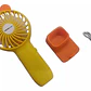 Mini Ventilador Portátil Recargable Con Base Amarillo Tecnolab - Miniatura 3