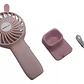 Mini Ventilador Portátil Recargable Con Base Rosado Tecnolab - Miniatura 3