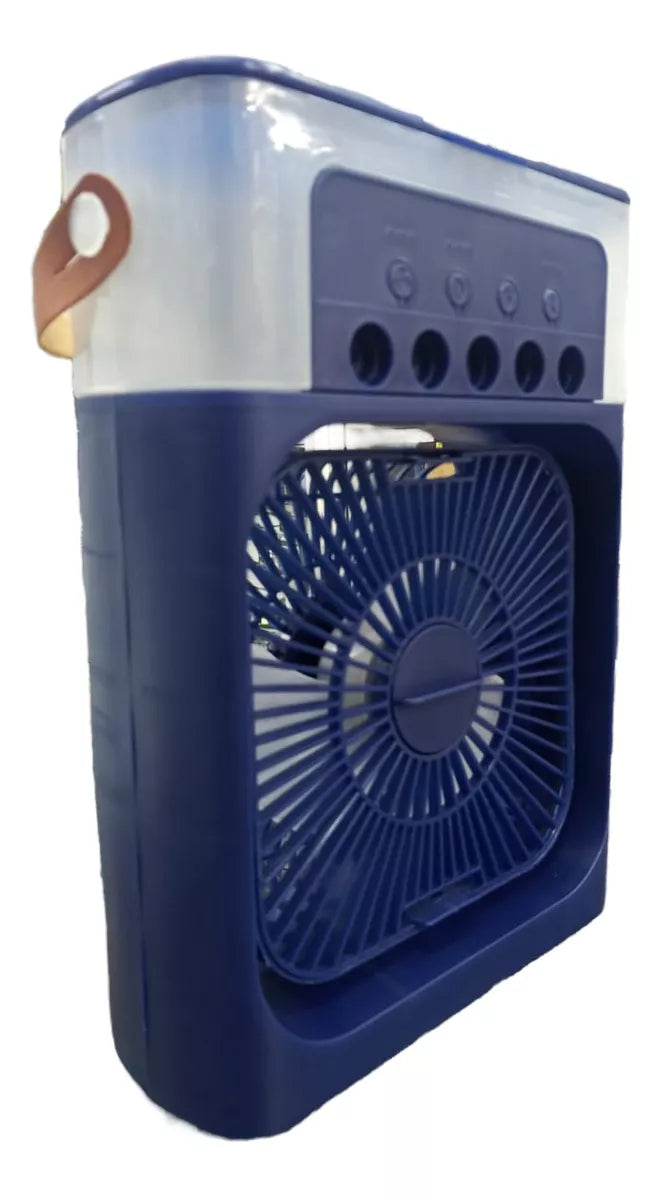 Mini Ventilador Usb De Escritorio Con Enfriador Azul Dg 2