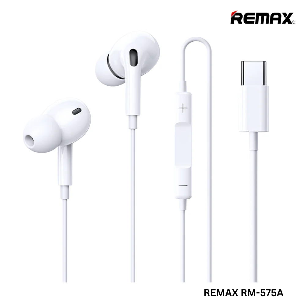 Audífono Con Cable Tipo/C Rm-575A White Remax  1
