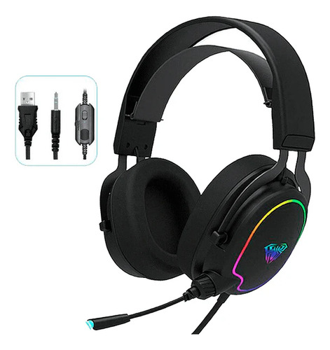 Audífono Gamer Aula 3,5 + Usb Rgb Stereo F606 3