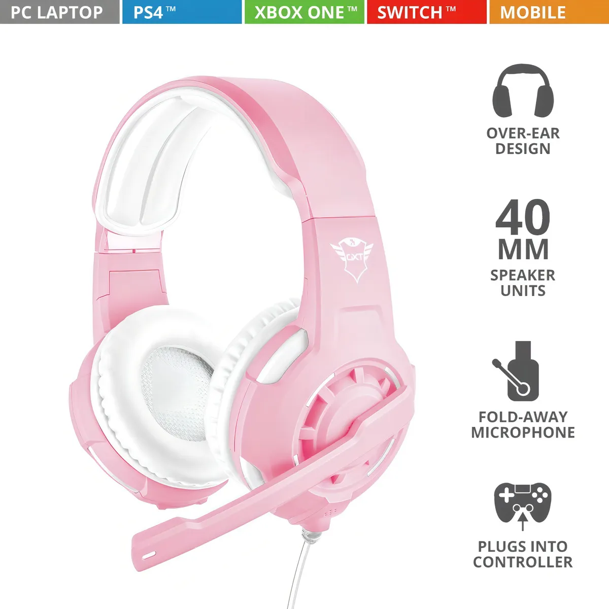 Audifono Gaming Trust Radius Pink Gxt310P 6