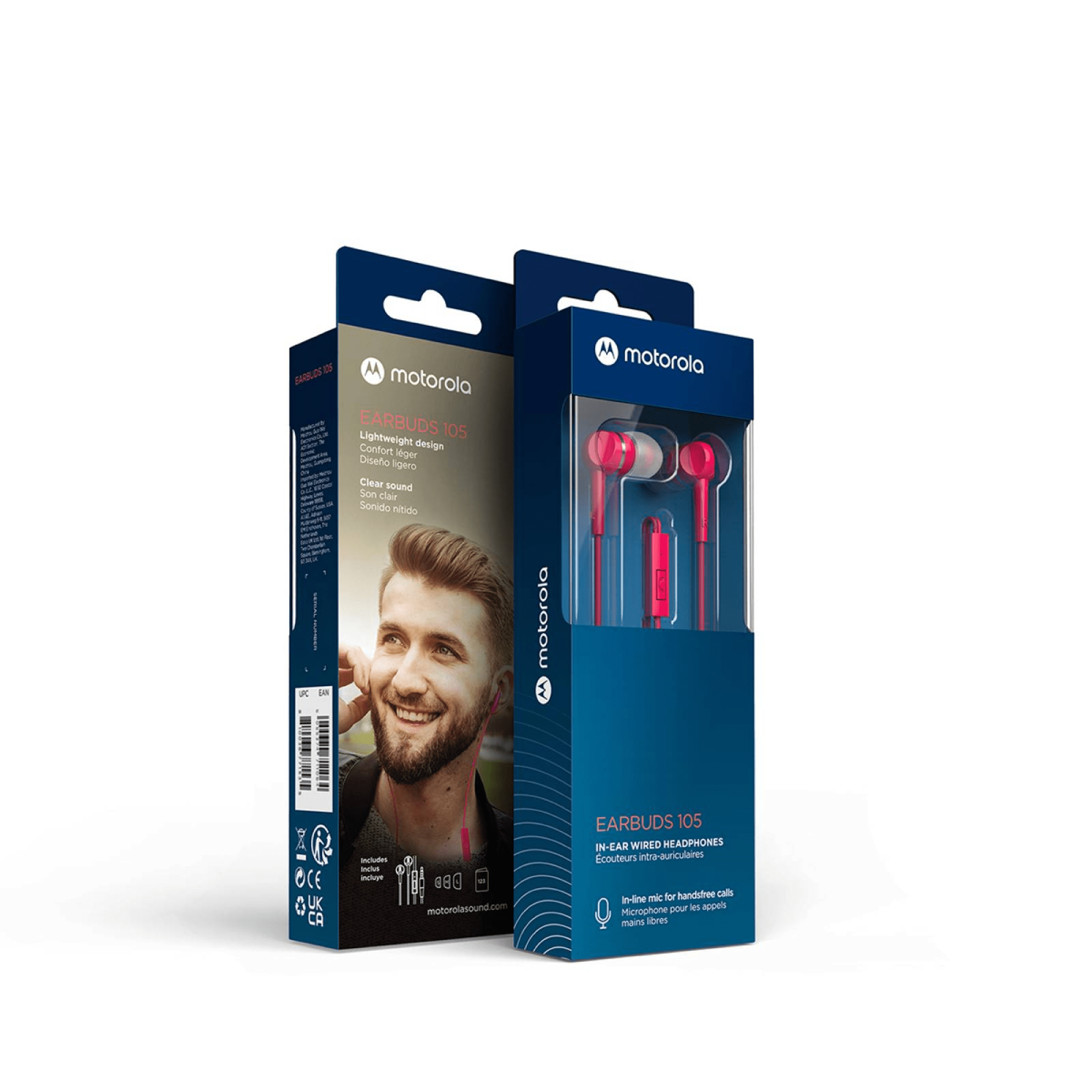 Audifono Manos Libres Earbuds 105- Pink Motorola 2