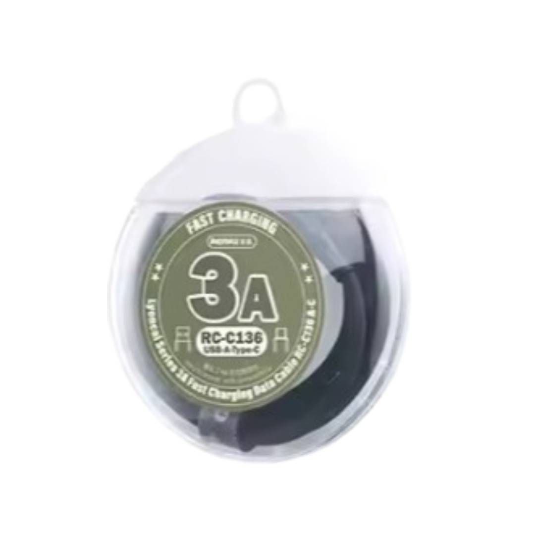 Cable Usb A Tipo/C Rc-C136 Black Lyoncai Remax 2
