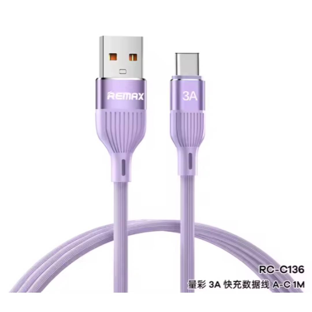 Cable Usb A Tipo/C Rc-C136 Purple Lyoncai Remax 1