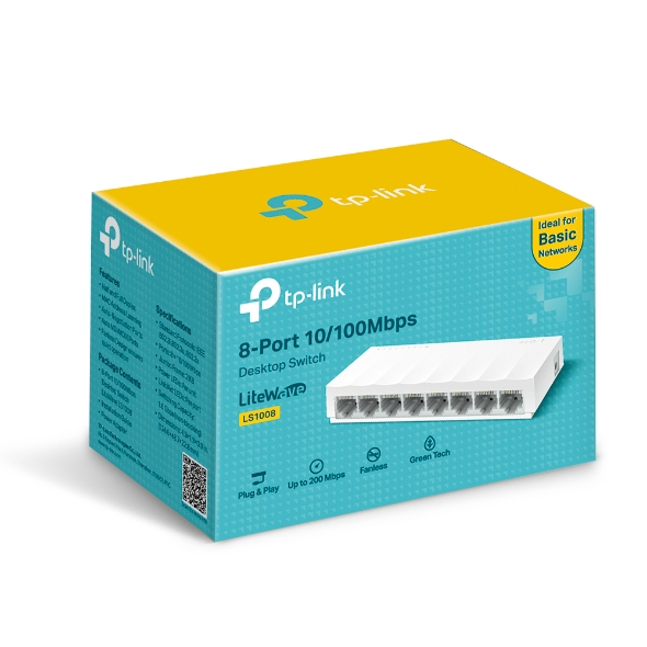 Switch De 8 Puertos 10/100Mbps Tp-Link Ls1008 Serie Litewave 4