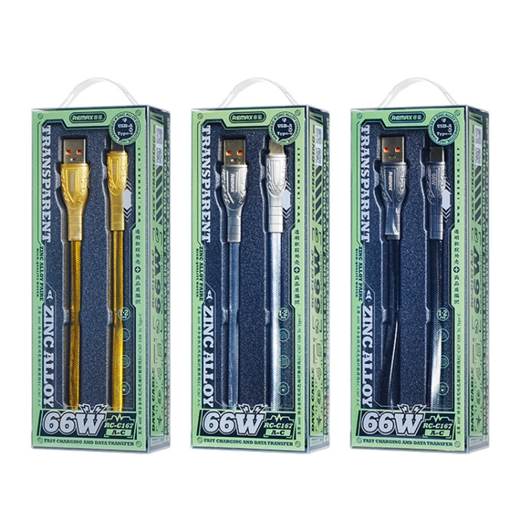 Cable Usb A Tipo/C Rc-C167 66W Black Zinc Alloy Remax  5