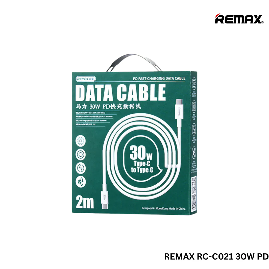 Cable Usb Tipo/C A Tipo/C 30W White 2,0Mts Rc-C021 Remax  2